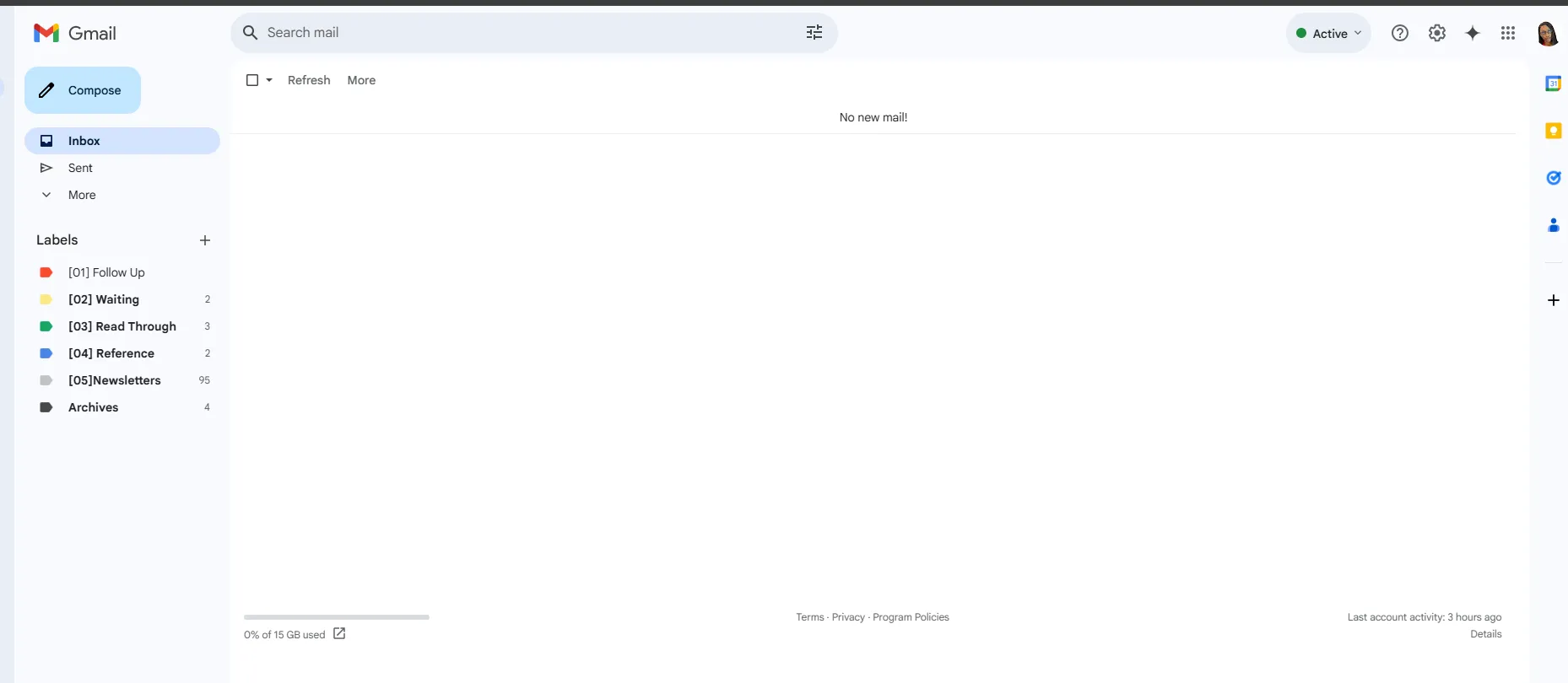 After: Organized with Zero Inbox Method